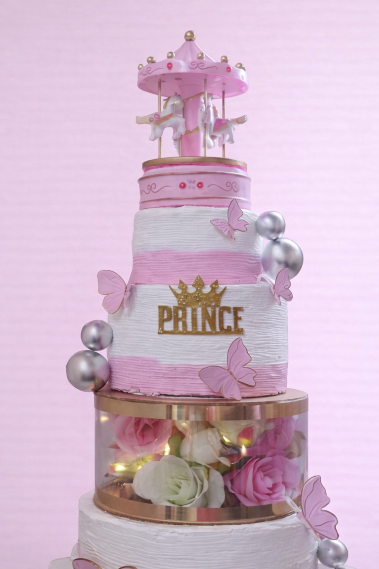 Prince carousel theme fondant cake designed in Cake Baking Class at Culinary Crafts